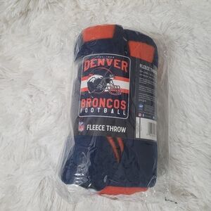 Denver Broncos Fleece Throw Blanket, 50in. X 60in., New